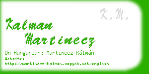 kalman martinecz business card