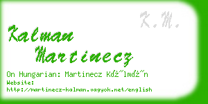 kalman martinecz business card